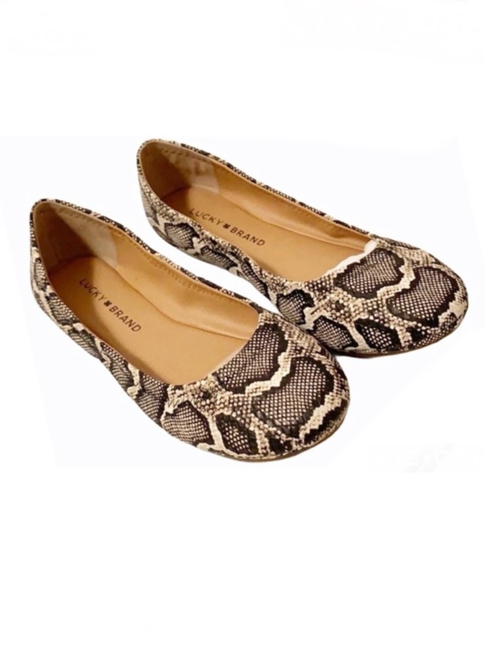 LUCKY BRAND Emmie Snake Print Preppy Ballet Flat 6.5